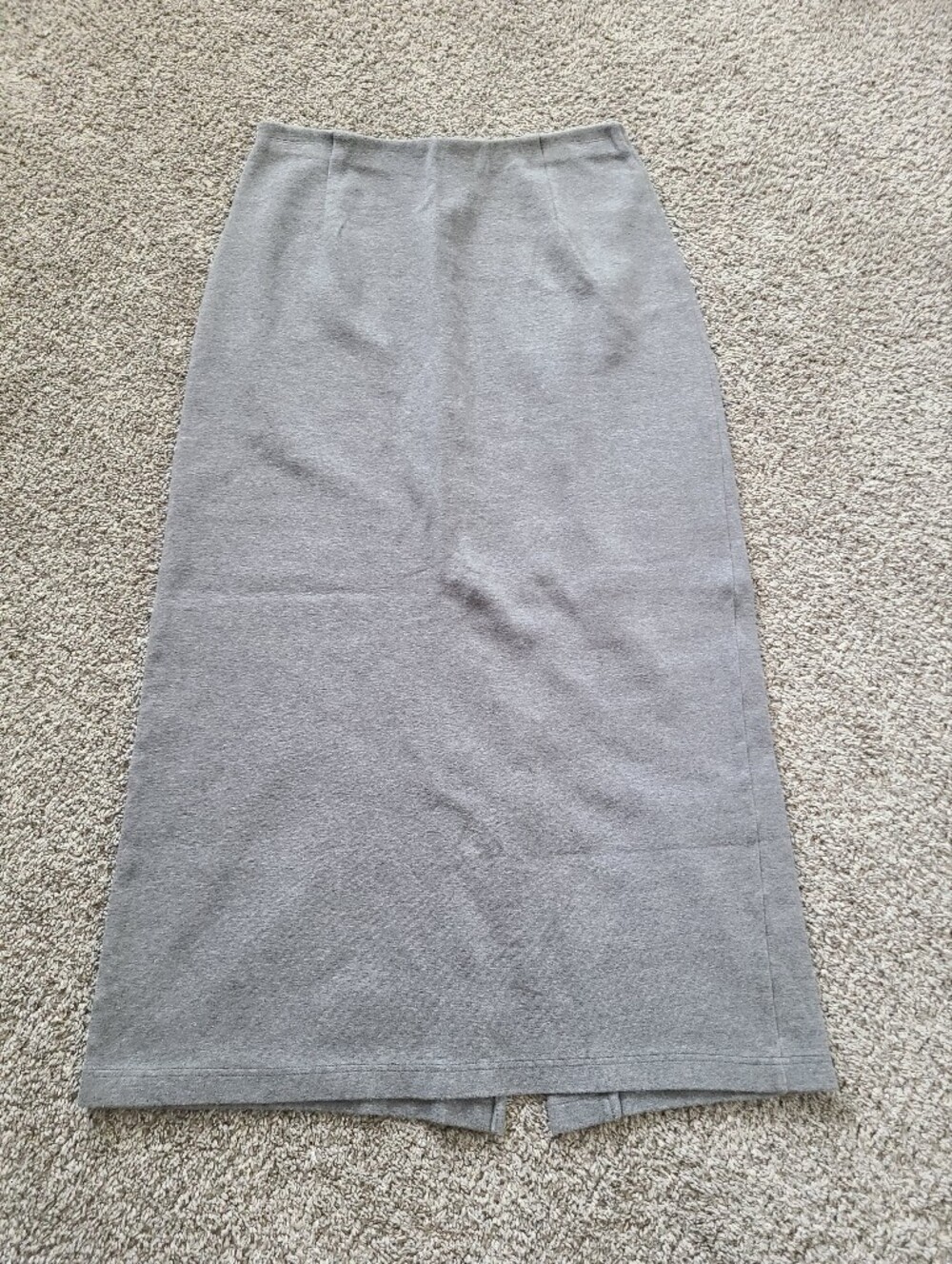 Hanna Andersson Grey Double Faced Jersey Stretch Cotton Pencil Midi Skirt M